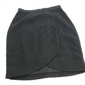 Tracy Reese Womens Black Back Zip Short Wrap Straight And Pencil Skirt Size 6